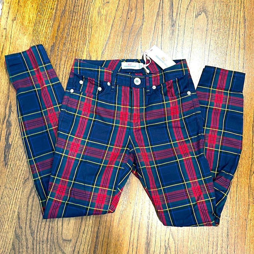 NWT! Vineyard Vines Women’s Jolly Plaid Holiday Pants 00